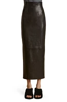 Khaite Loxley Fitted Leather Skirt in Black at Nordstrom, Size 8