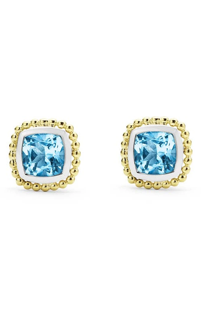 LAGOS Swiss Blue Topaz Caviar Stud Earrings at Nordstrom