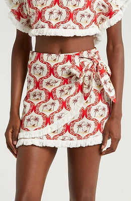 FARM Rio Beach Cover-Up Wrap Miniskirt Summer Off-White at Nordstrom,