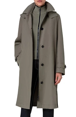 Akris punto Cotton Blend Hooded Coat Sage at Nordstrom,