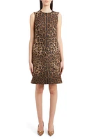 Dolce & Gabbana Dégradé Leopard Print Wool Blend Shift Dress in Print Leo at Nordstrom, Size 2 Us