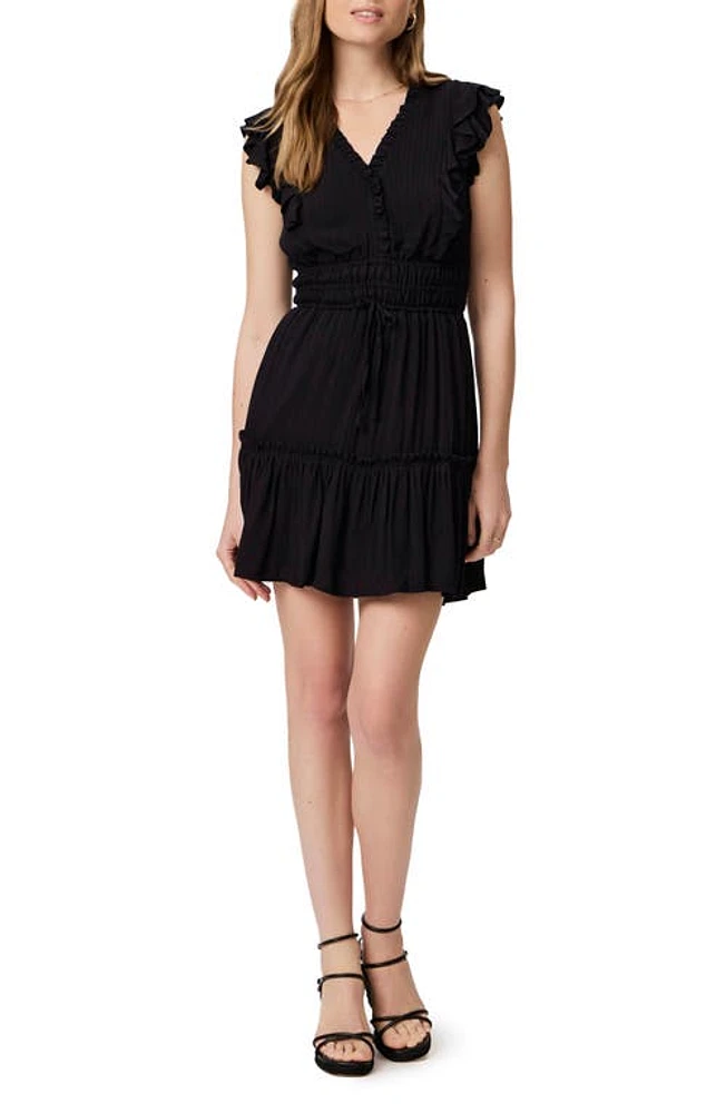 PAIGE Muriel Ruffle Minidress Black at Nordstrom,