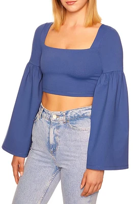 Susana Monaco Bell Sleeve Square Neck Crop Top Night Sky at Nordstrom,