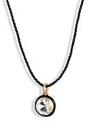 ROXANNE ASSOULIN Bezel Crystal Pendant Necklace in Gold/Black/Clear Cz at Nordstrom