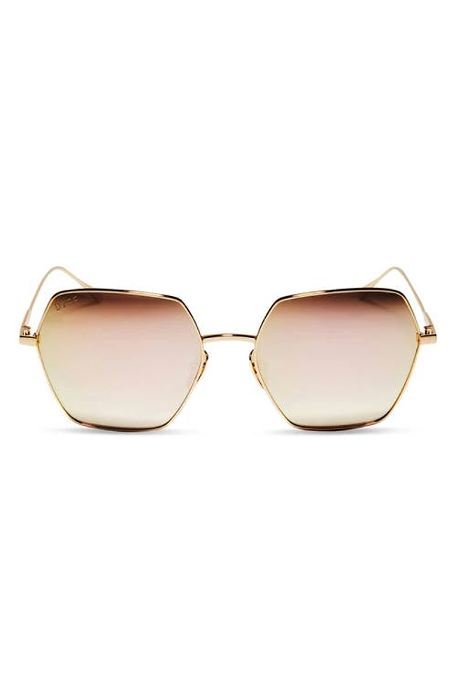 DIFF Harlowe 55mm Square Sunglasses in Gold/Taupe Flash at Nordstrom