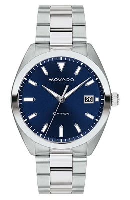 Movado Heritage Bracelet Watch, 39mm in Silver/Blue/Silver at Nordstrom