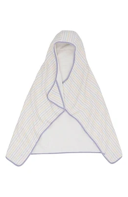 little unicorn Cotton Muslin & Terry Hooded Towel in Unicorn Stripe at Nordstrom