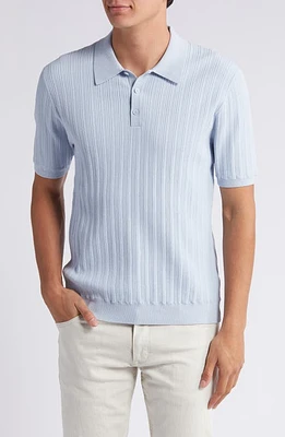 Wax London Naples Cotton Blend Knit Polo Blue at Nordstrom,