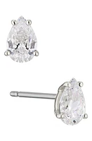 Nadri Modern Luv Small Pear Cubic Zirconia Stud Earrings in Rhodium at Nordstrom