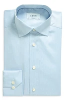 Eton Contemporary Fit Twill Dress Shirt Light Pastel Blue at Nordstrom,