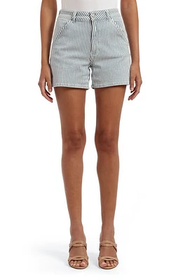 Mavi Jeans Kylie Railroad Stripe High Waist Denim Shorts at Nordstrom,