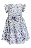 Popatu Floral Bow Dress Blue at Nordstrom,