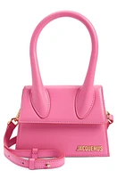 Jacquemus Le Chiquito Moyen Leather Top Handle Bag in Neon Pink 434 at Nordstrom