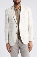 Billy Reid Windowpane Check Wool & Linen Sport Coat Cream at Nordstrom,