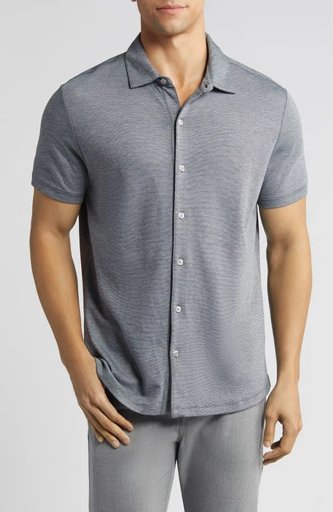 Robert Barakett Robbins Knit Short Sleeve Button-Up Shirt at Nordstrom,