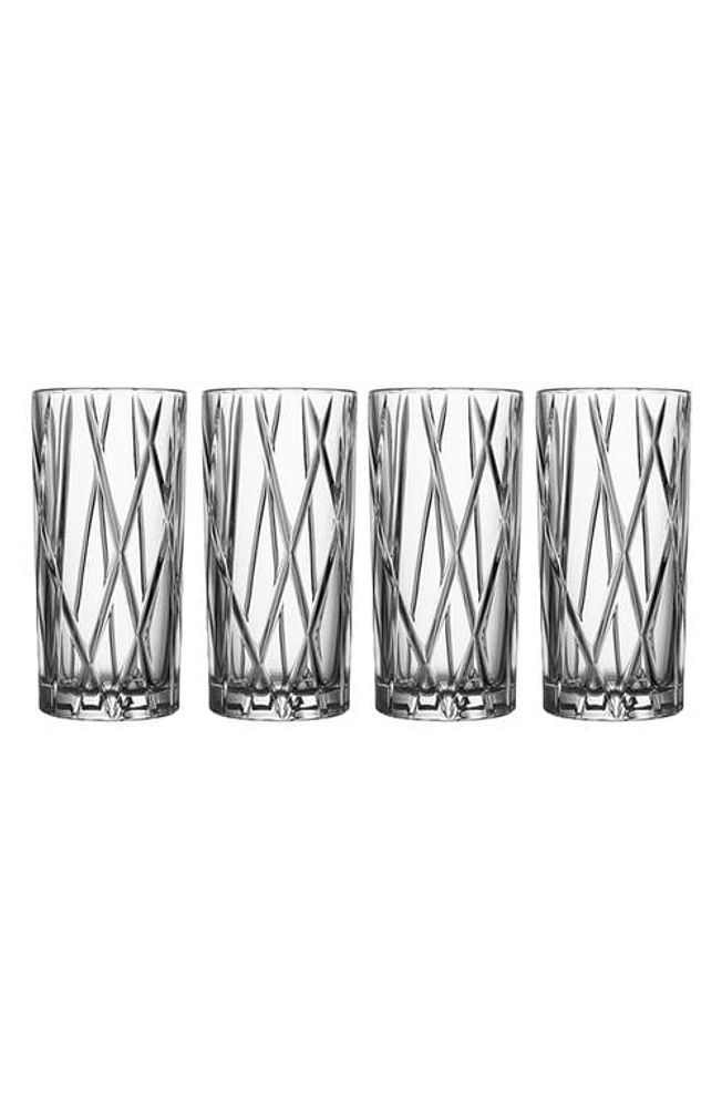 Orrefors City Set of 4 Crystal Highball Glasses in Clear at Nordstrom