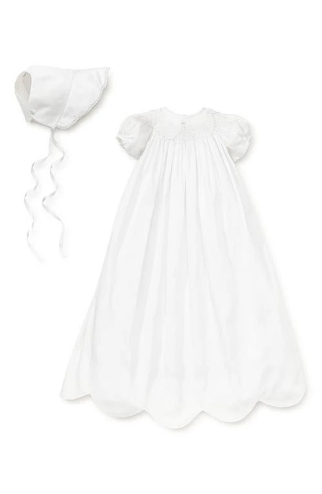 Kissy Caroline Christening Gown & Bonnet Set White at Nordstrom,