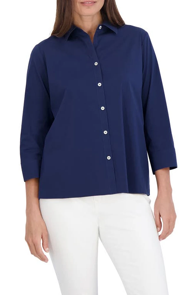 Foxcroft Sanda Cotton Blend Button-Up Shirt at Nordstrom,