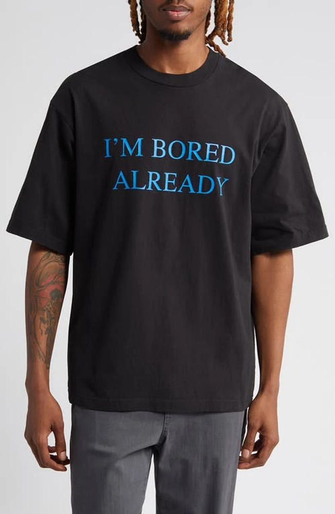 BOILER ROOM Bored Cotton Graphic T-Shirt Black at Nordstrom,