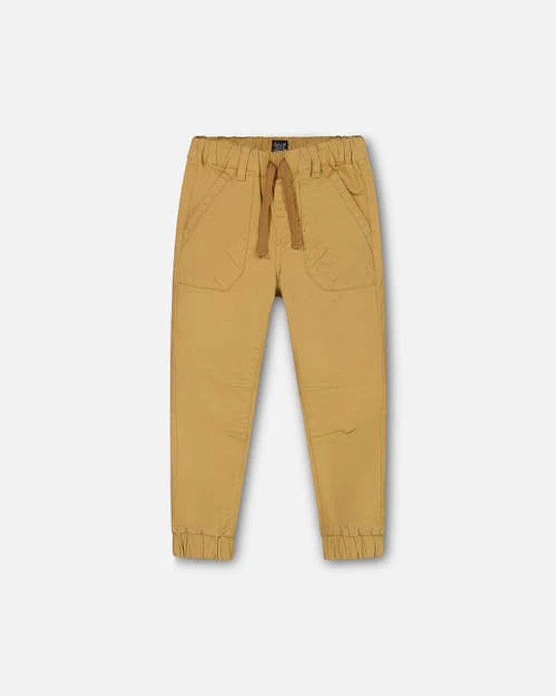 Deux Par Deux Boy's Stretch Twill Jogger Pants Beige Gold at Nordstrom