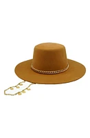 MODERN MONARCHIE Chain Trim Cordobes Hat Camel at Nordstrom,