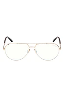 TOM FORD 57mm Blue Light Blocking Glasses in Shiny Rose Gold at Nordstrom