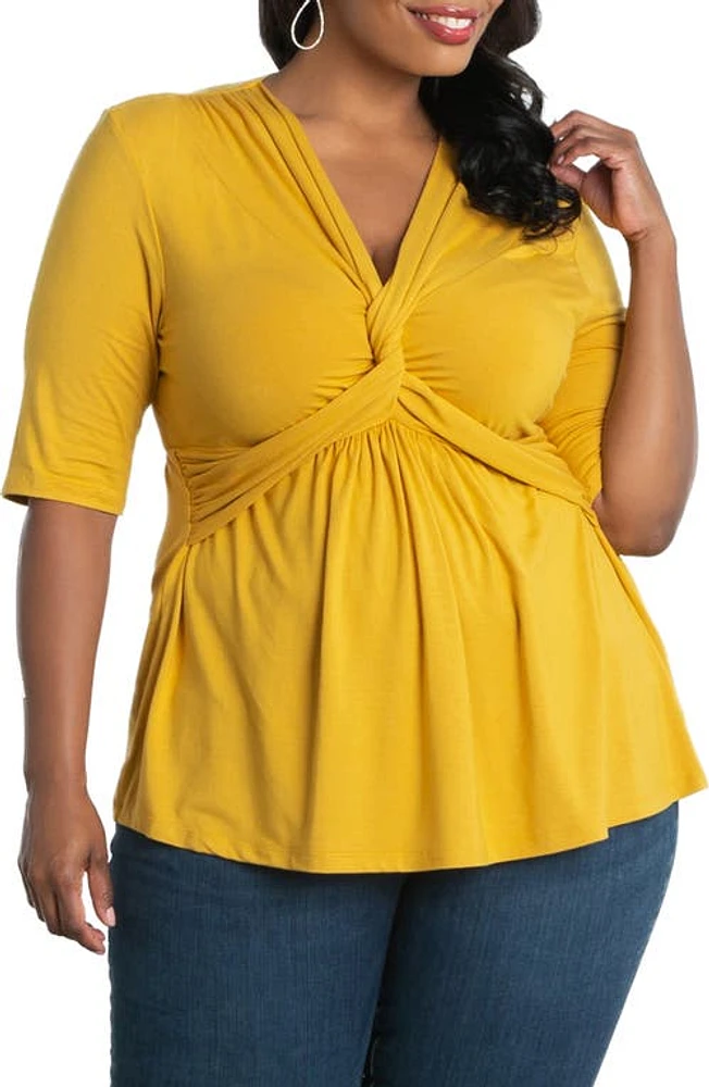 Kiyonna Caycee Twist Top in Marigold at Nordstrom, Size 1X