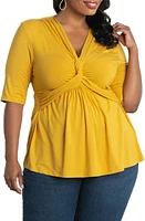 Kiyonna Caycee Twist Top in Marigold at Nordstrom, Size 1X