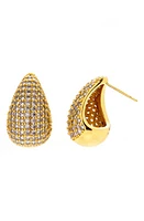 Luv AJ The Gia Pavé Cubic Zirconia Drop Earrings in Gold at Nordstrom