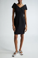 Versace Structured Shoulder Bonded Crepe Dress Black at Nordstrom, Us