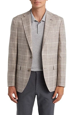 Jack Victor Midland Soft Constructed Plaid Wool Blend Sport Coat Tan at Nordstrom,