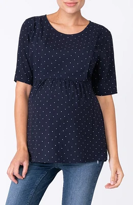 Seraphine Polka Dot Maternity/Nursing Top Navy at Nordstrom,