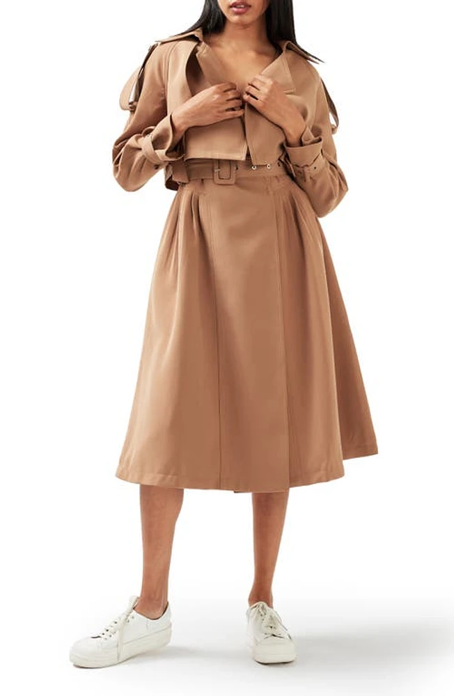 BELLE AND BLOOM Manhattan Crop Trench Coat in Camel at Nordstrom, Size Medium