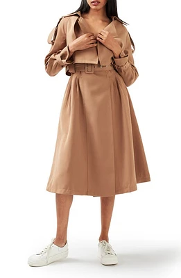 BELLE AND BLOOM Manhattan Crop Trench Coat in Camel at Nordstrom, Size Medium