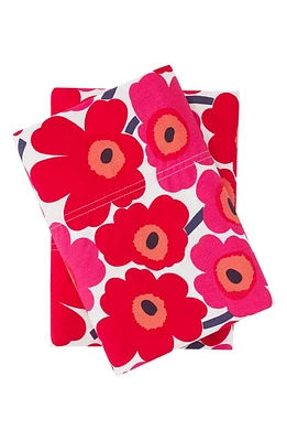 Marimekko Mini Unikko 200 Thread Count Dark Red Pillowcases at Nordstrom, Size Standard