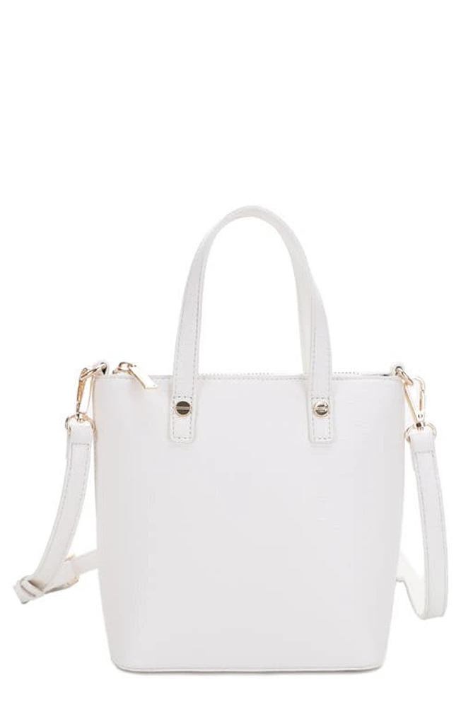 Mali + Lili Mini Mia Vegan Leather Crossbody Tote in Ivory at Nordstrom