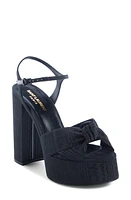 Saint Laurent Bianca Knot Platform Sandal Black at Nordstrom,