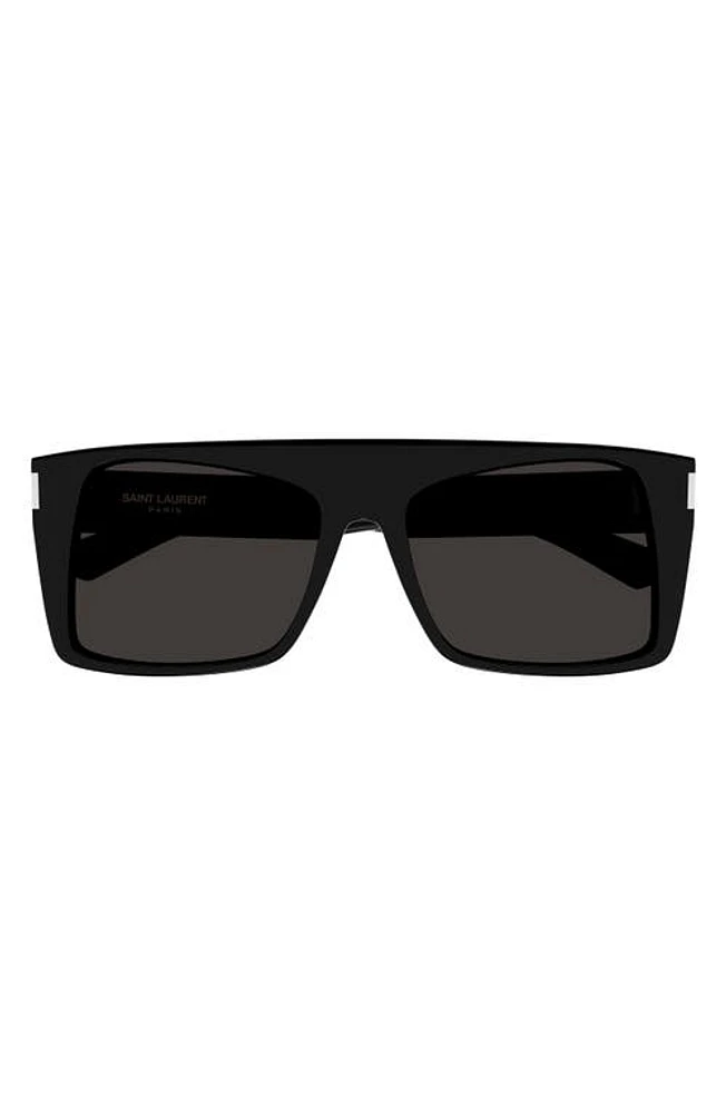 Saint Laurent Vitti 58mm Square Sunglasses in Black at Nordstrom