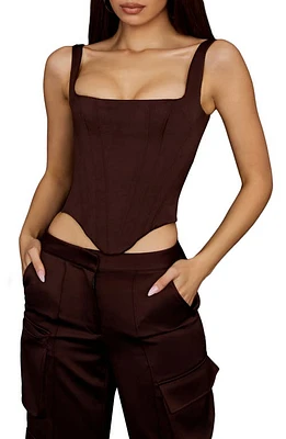 HOUSE OF CB Rafa Satin Longline Corset Top at Nordstrom,