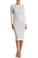 Dress the Population Emery Sequin Stripe Long Sleeve Cocktail at Nordstrom,