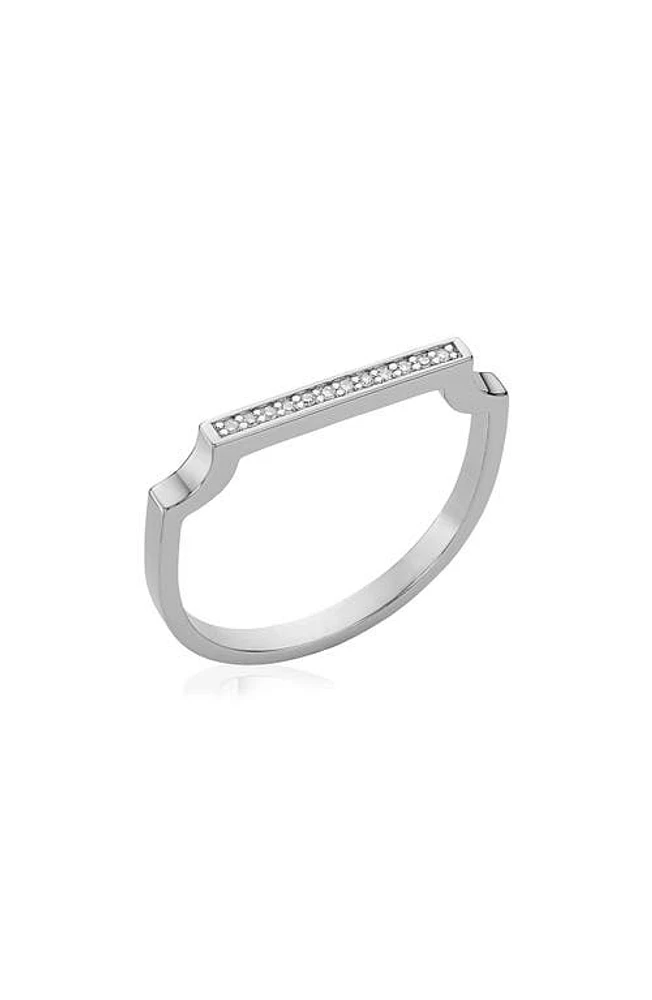 Monica Vinader Signature Thin Diamond Ring in Silver/Diamond at Nordstrom, Size 6.5