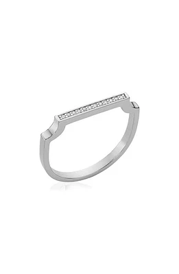 Monica Vinader Signature Thin Diamond Ring in Silver/Diamond at Nordstrom, Size 6.5