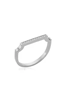 Monica Vinader Signature Thin Diamond Ring in Silver/Diamond at Nordstrom, Size 6.5