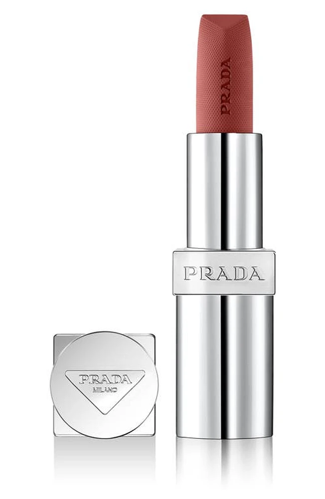 Prada Monochrome Soft Matte Refillable Lipstick in B106 Caramel - Cool Brown Nude at Nordstrom