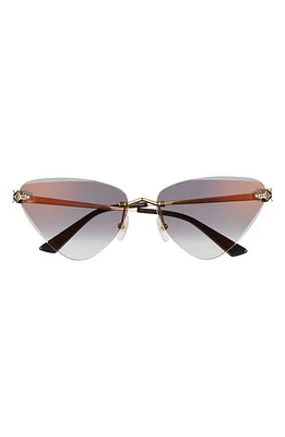 Cartier 62mm Gradient Oversize Cat Eye Sunglasses in Gold at Nordstrom