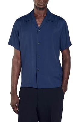 sandro Requin Short Sleeve Solid Button-Up Shirt at Nordstrom,