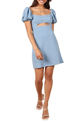 Petal & Pup Baxie Cutout Textured Mini Dress Blue at Nordstrom,