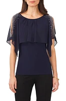 Chaus Beaded Cold Shoulder Blouse Jbs Navy at Nordstrom,