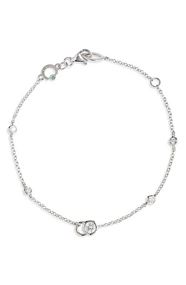 COURBET CO 5 Lab Created Diamond Station Bracelet in White Gold at Nordstrom, Size 16 Cm