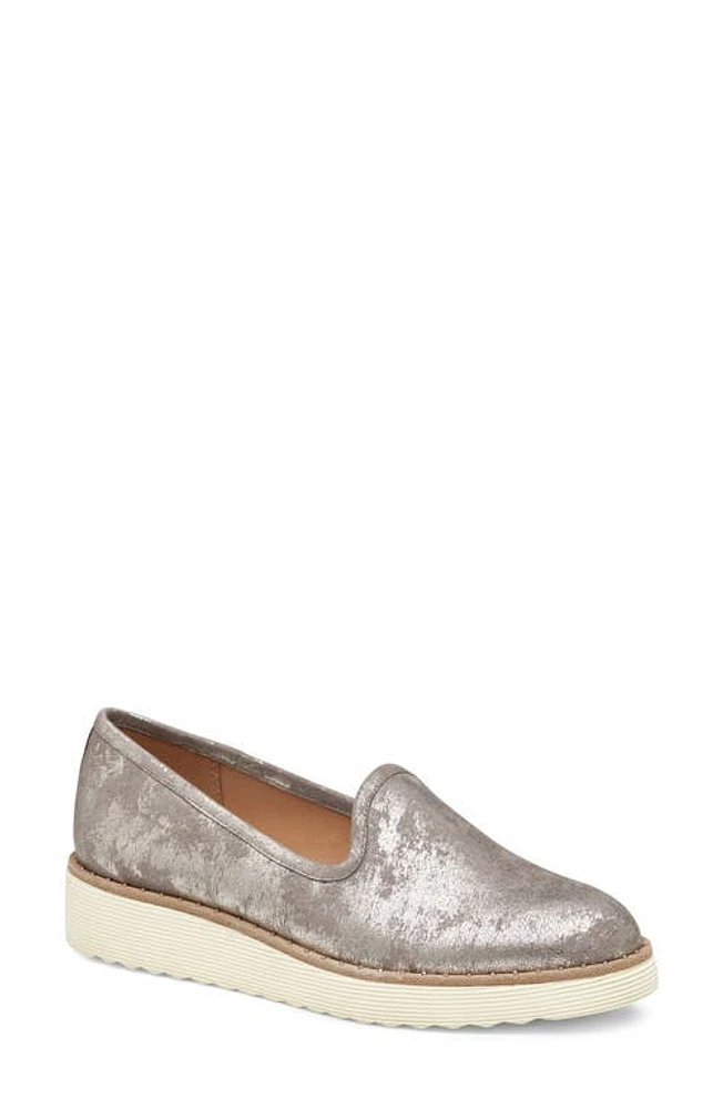 Johnston & Murphy Mitzi Venetian Loafer in Pewter Metallic Kid Suede at Nordstrom, Size 9